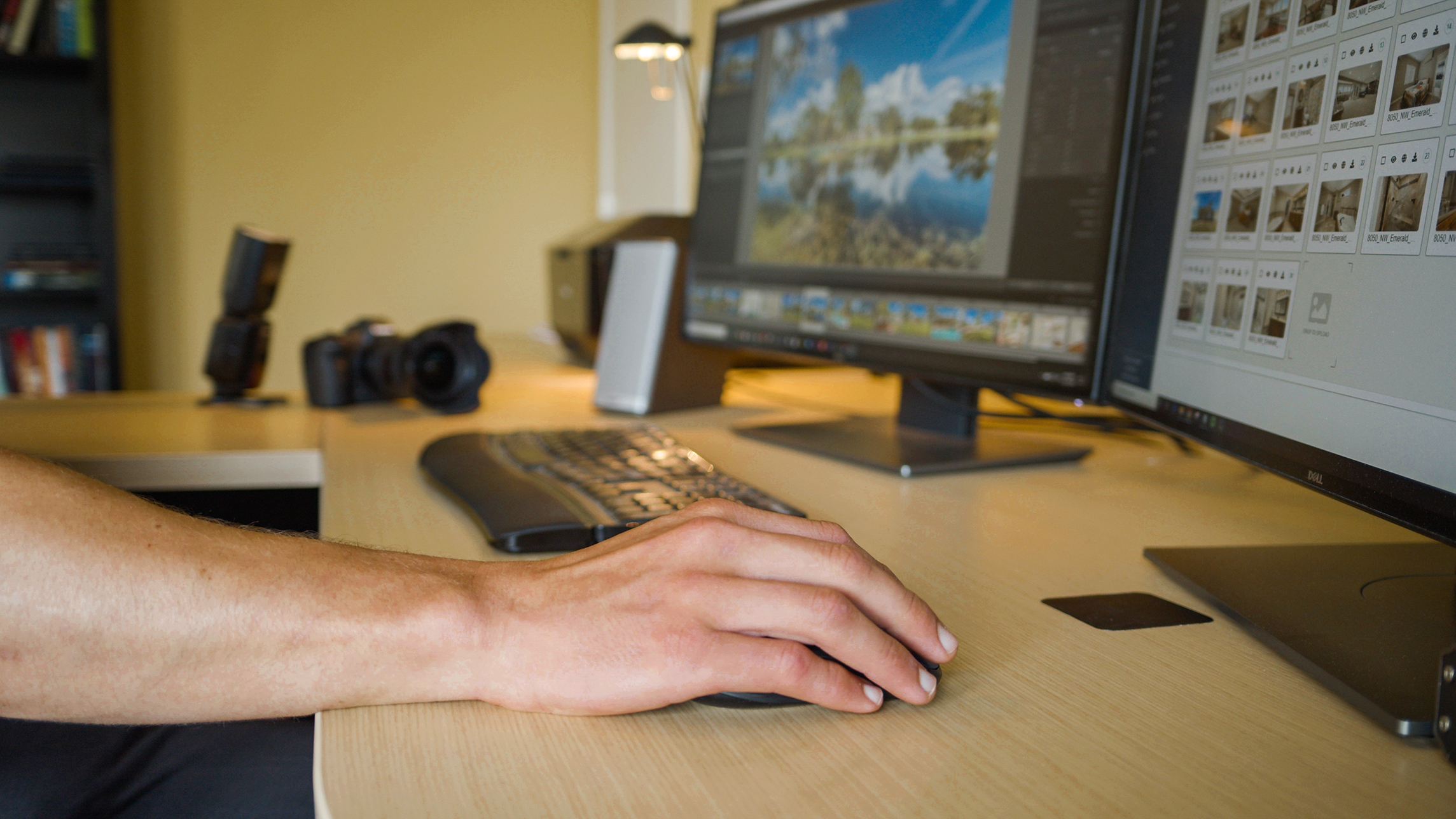Person working on editing pictures and using the Full Frame Systems platform